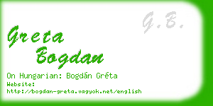 greta bogdan business card