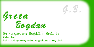 greta bogdan business card